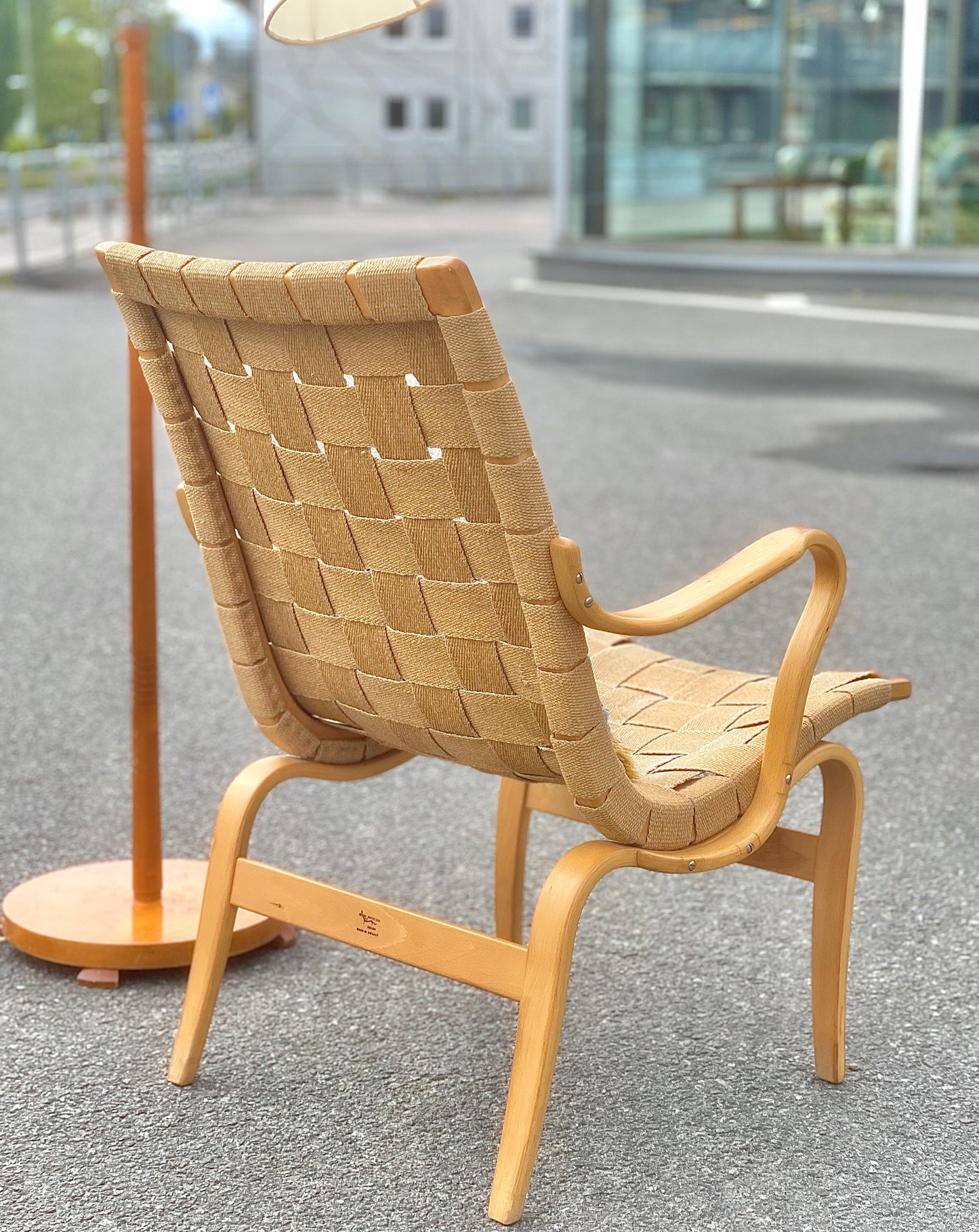 Fåtölj ”Eva” Bruno Mathsson, Bruno Mathsson Design, Firma Karl Mathsson, år 1972