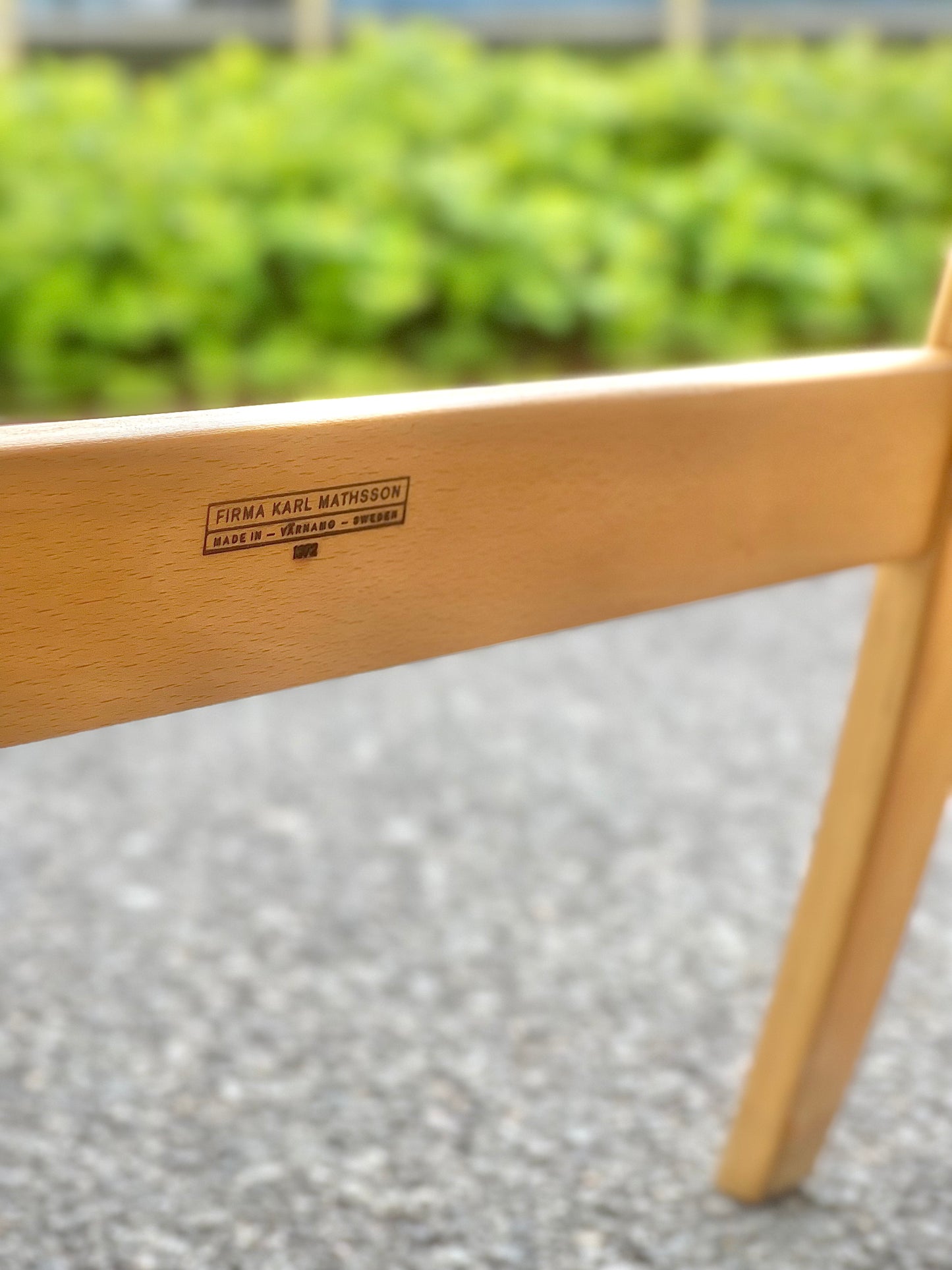Brännmärkt Firma Karl Mathsson Made in Sweden Värnamo 1972