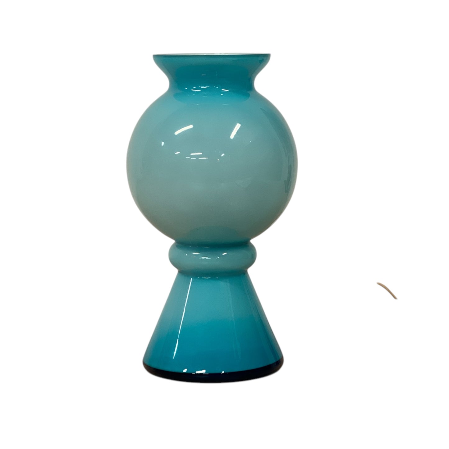 Blå Turkos Glas Lampa PO Vintage