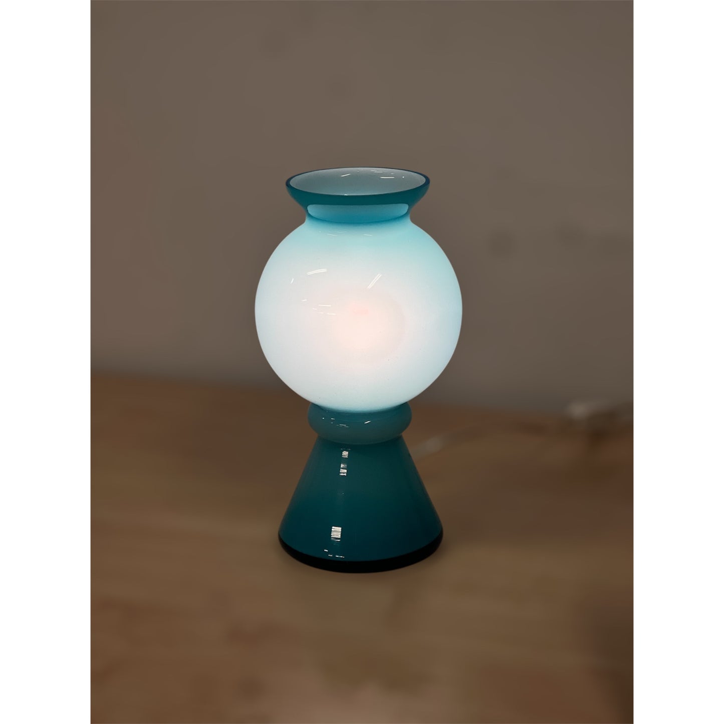 Tänd Blå Turkos Lampa PO Vintage