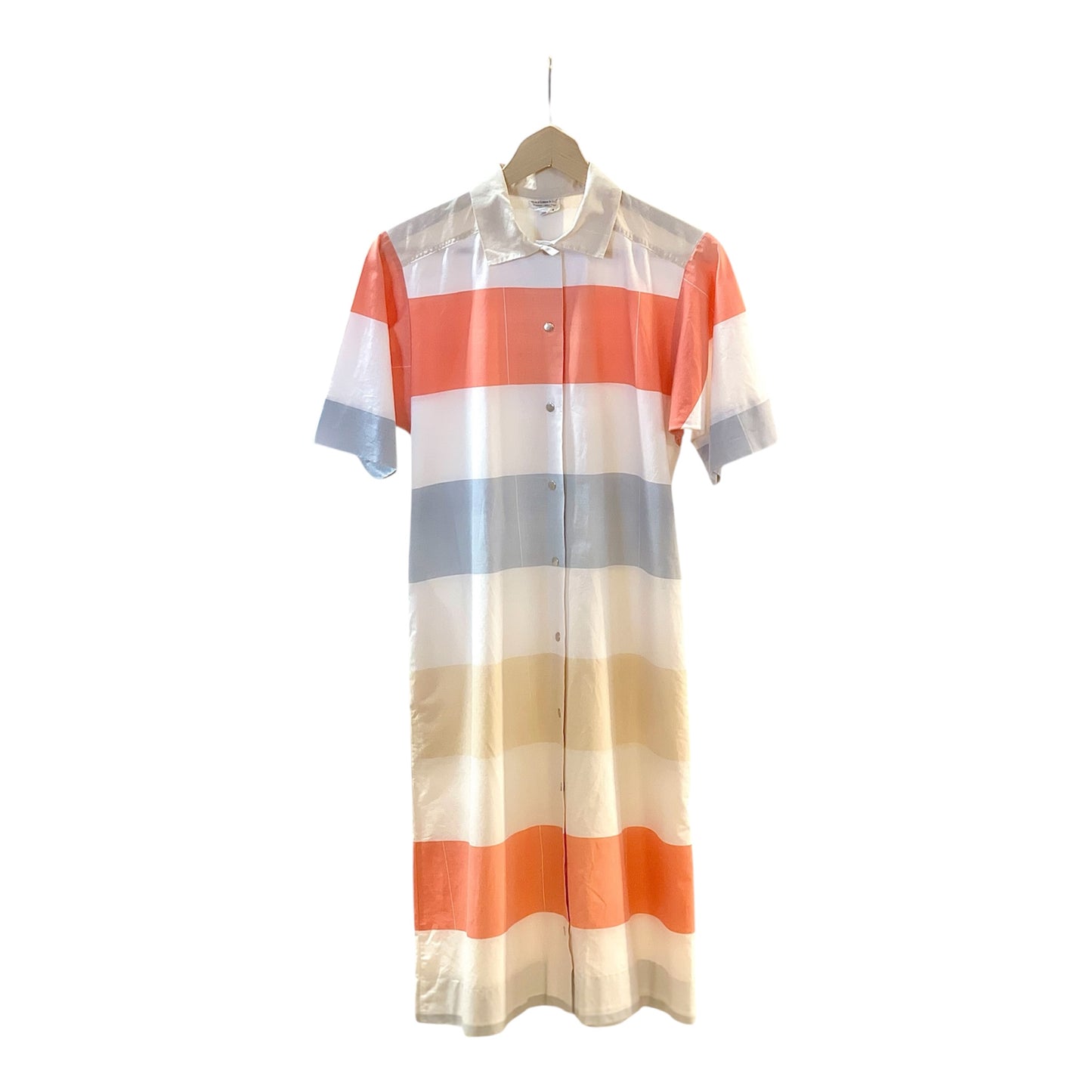 Framsida randig klänning fickor bomull retro vintage Marimekko Suomi Finland design