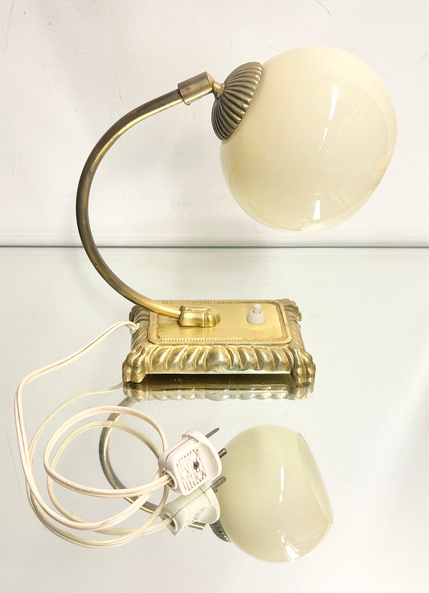 ART DECO Bordslampa/Vägglampa Mässing