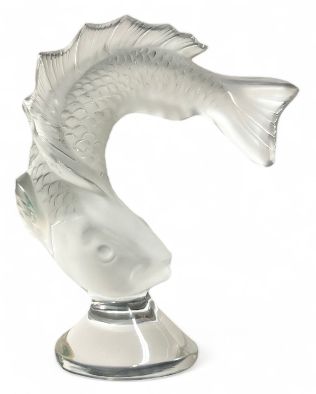 FIGURIN Lalique Papperstyngd Koi-fisk Glas Signerad