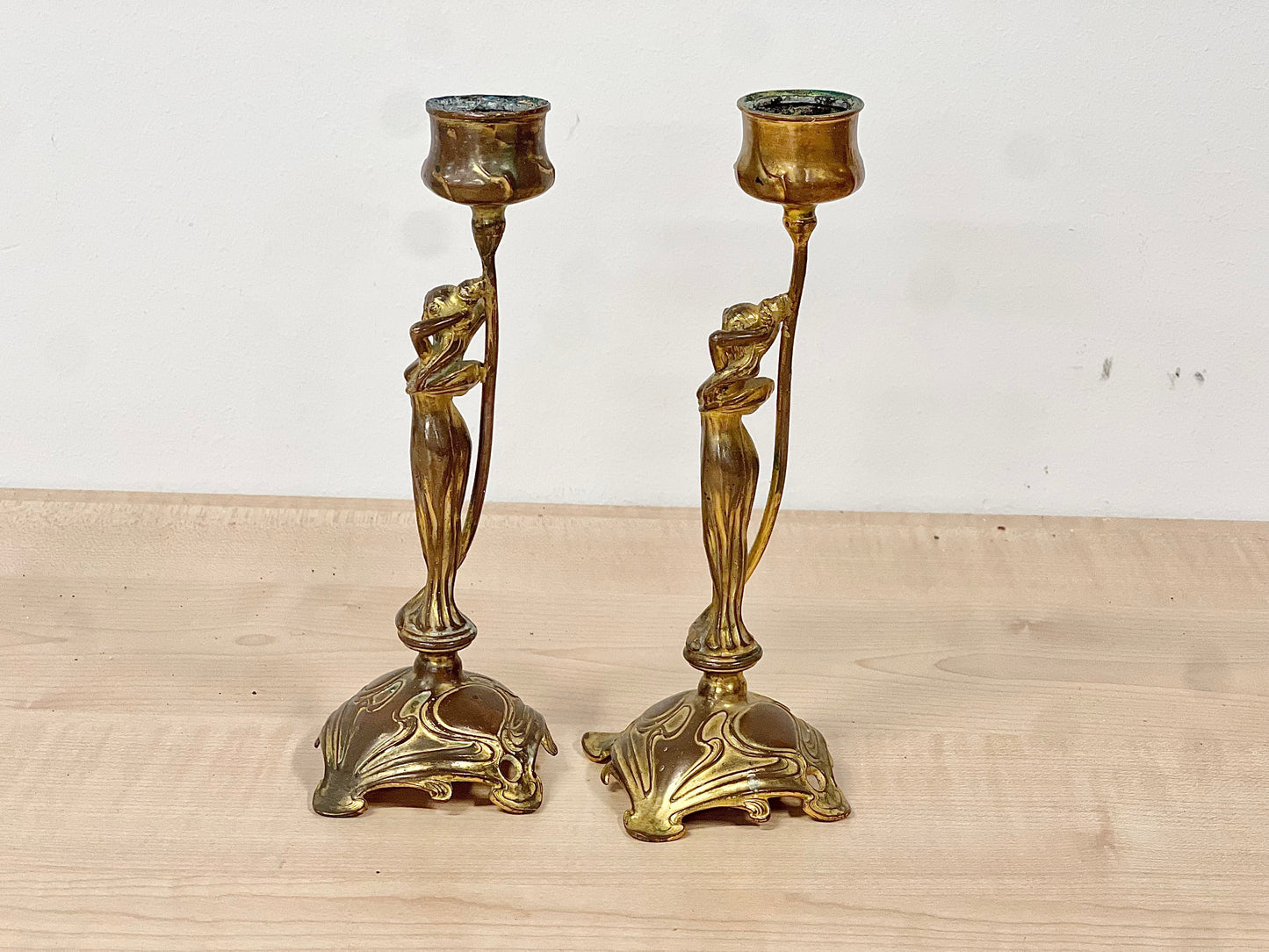 Ljusstakar Mässing Art Nouveau 1900-talets första hälft