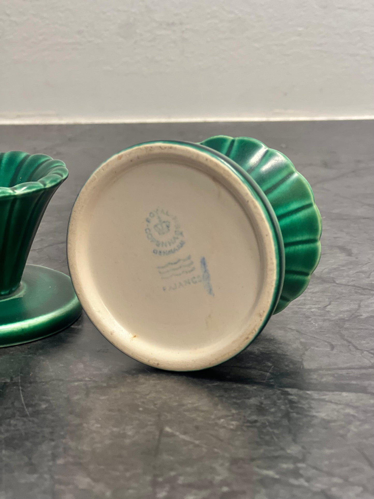 Royal Copenhagen Ljusstakar Paret Fajance Bremerholm Denmark Aluminia
