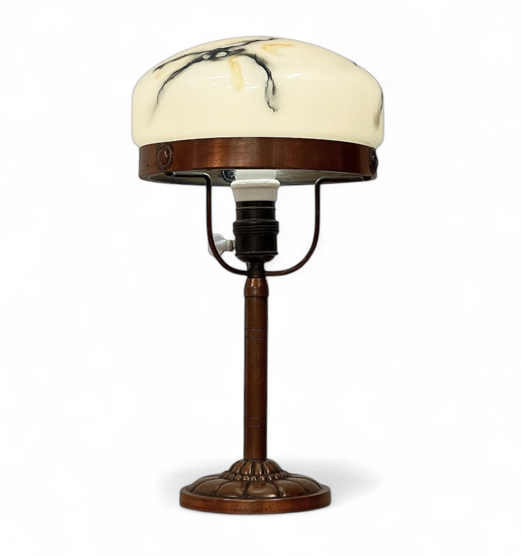Strindbergslampa Jugend Antik Koppar Bordslampa