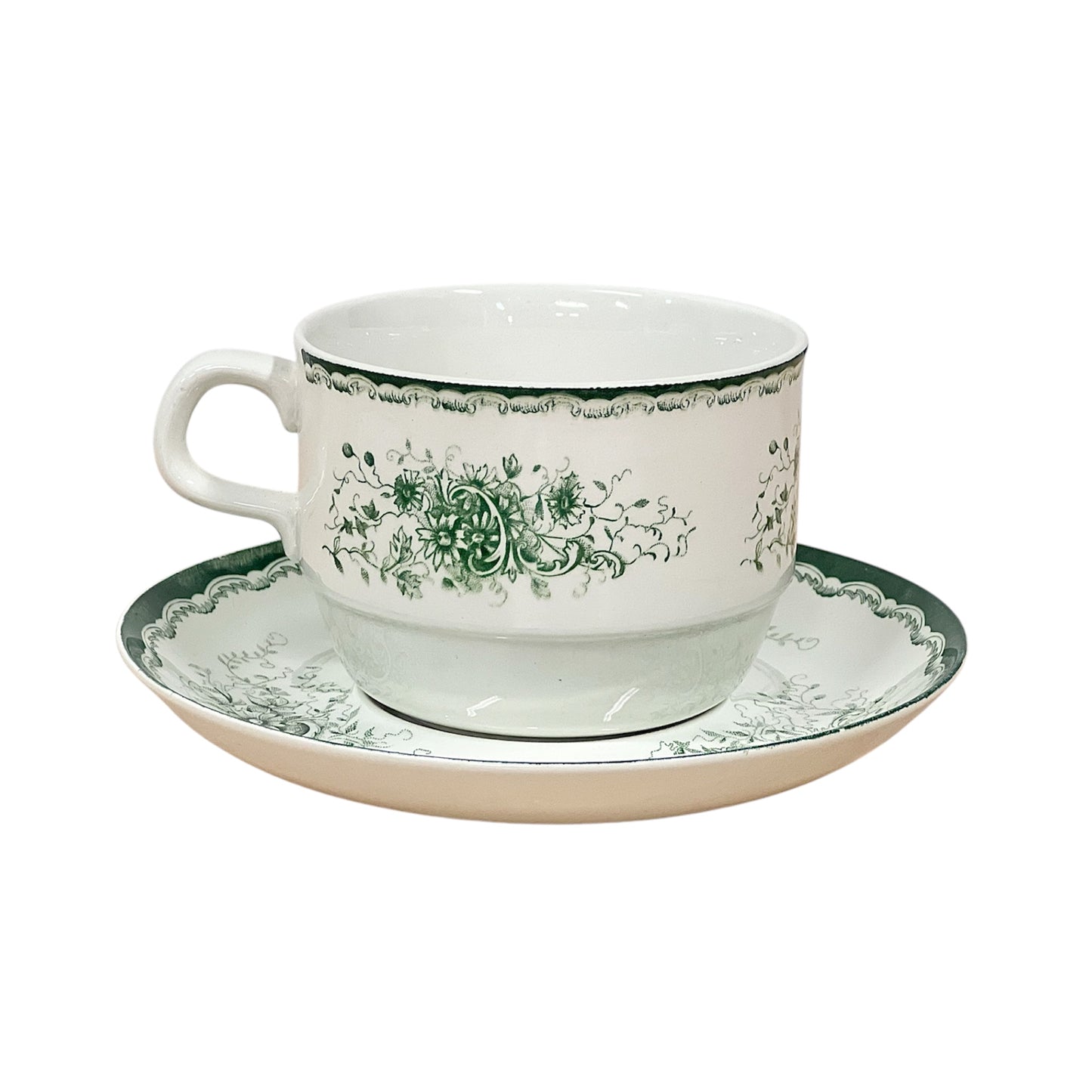 Vintage Grön Anna Rörstrand Jumbo Choklad Mugg Stor Vintage Kopp & Fat