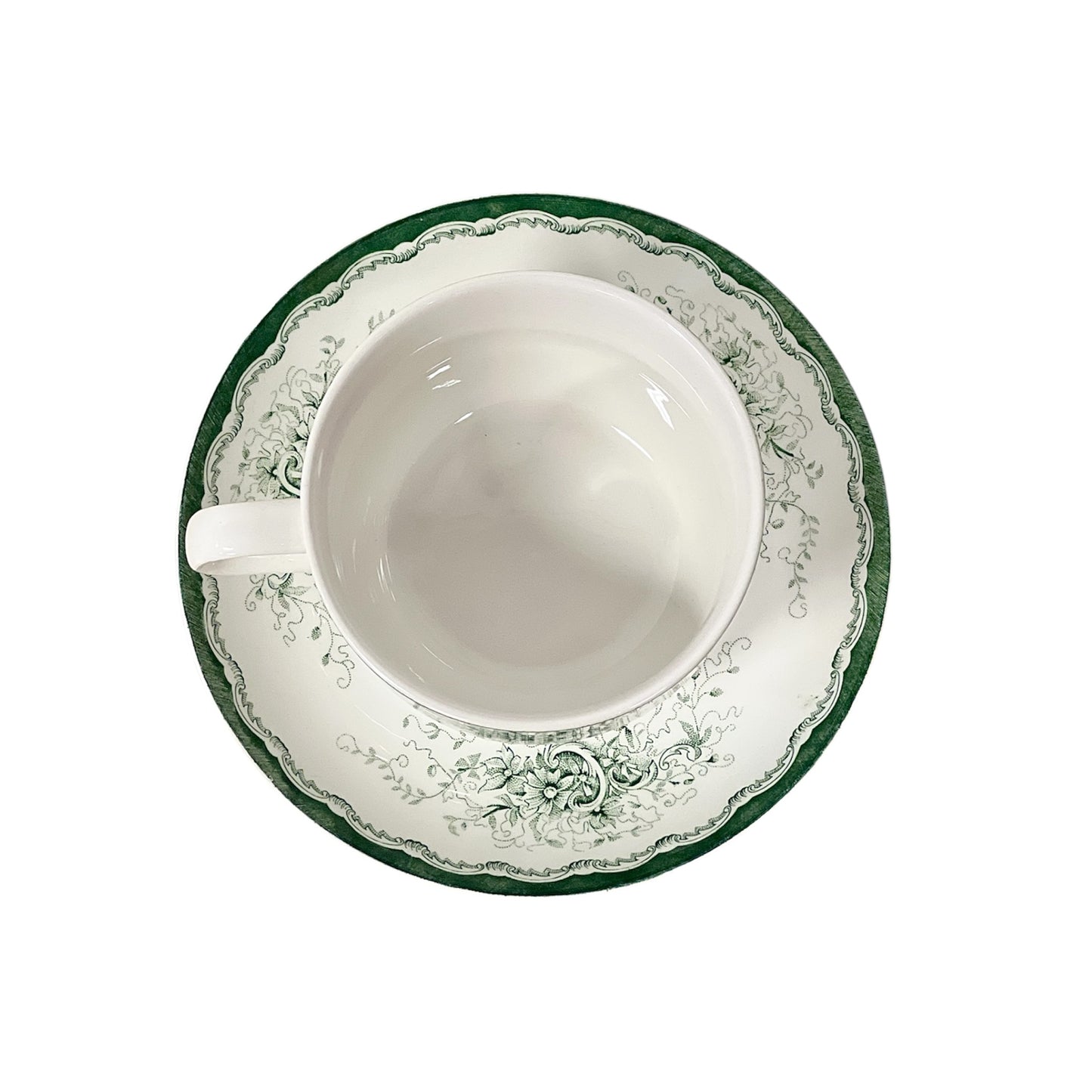 Vintage Grön Anna Rörstrand Jumbo Choklad Mugg Stor Vintage Kopp & Fat