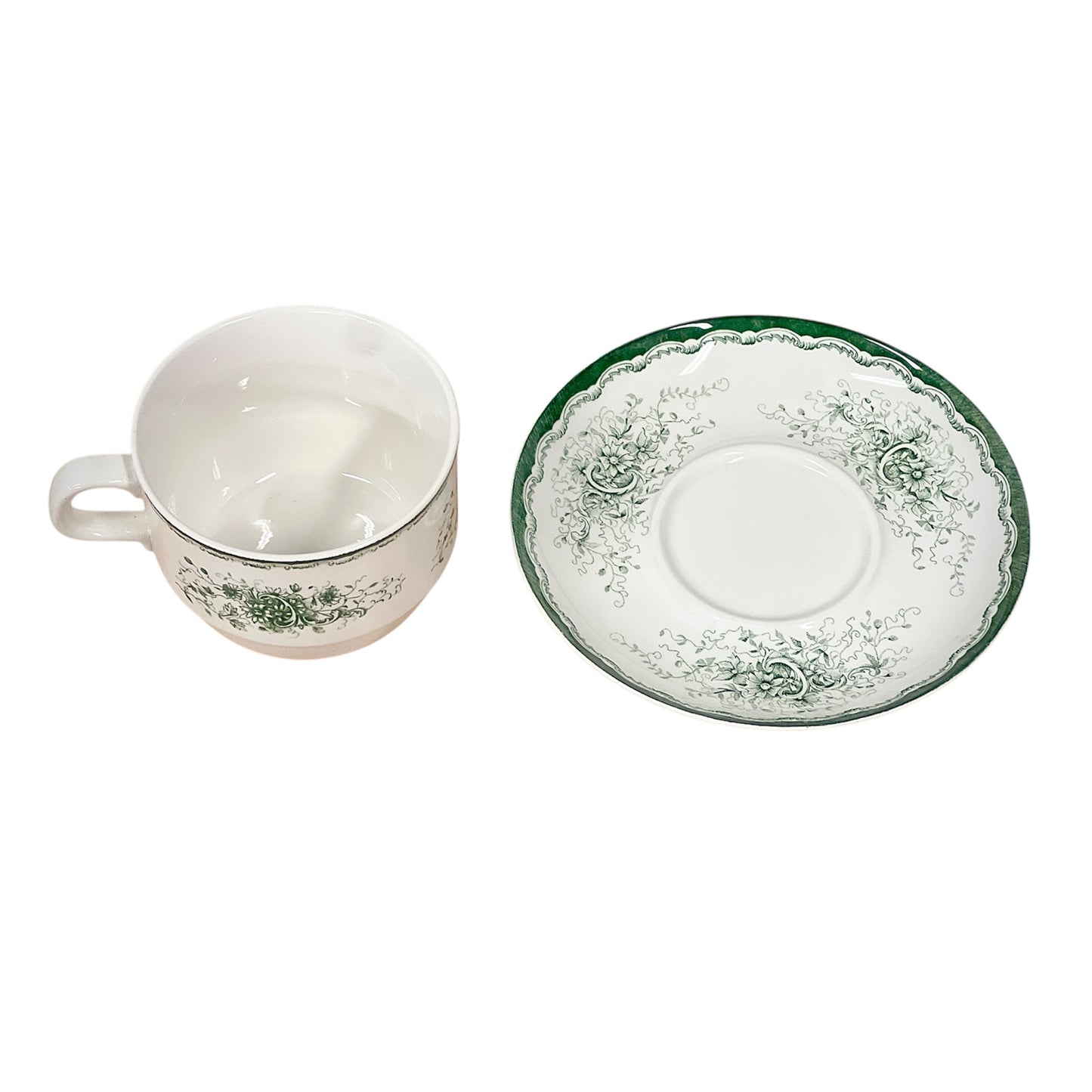 Vintage Grön Anna Rörstrand Jumbo Choklad Mugg Stor Vintage Kopp & Fat