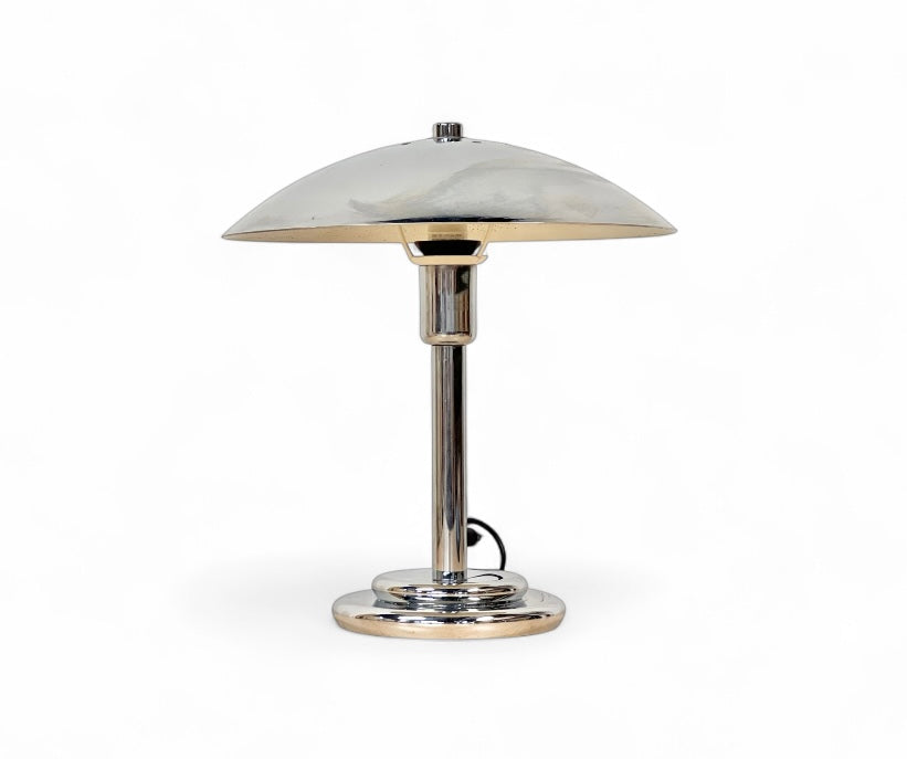 Space Age Chrome Bordslampa France 70/80-tal Vintage Aluminor Retro