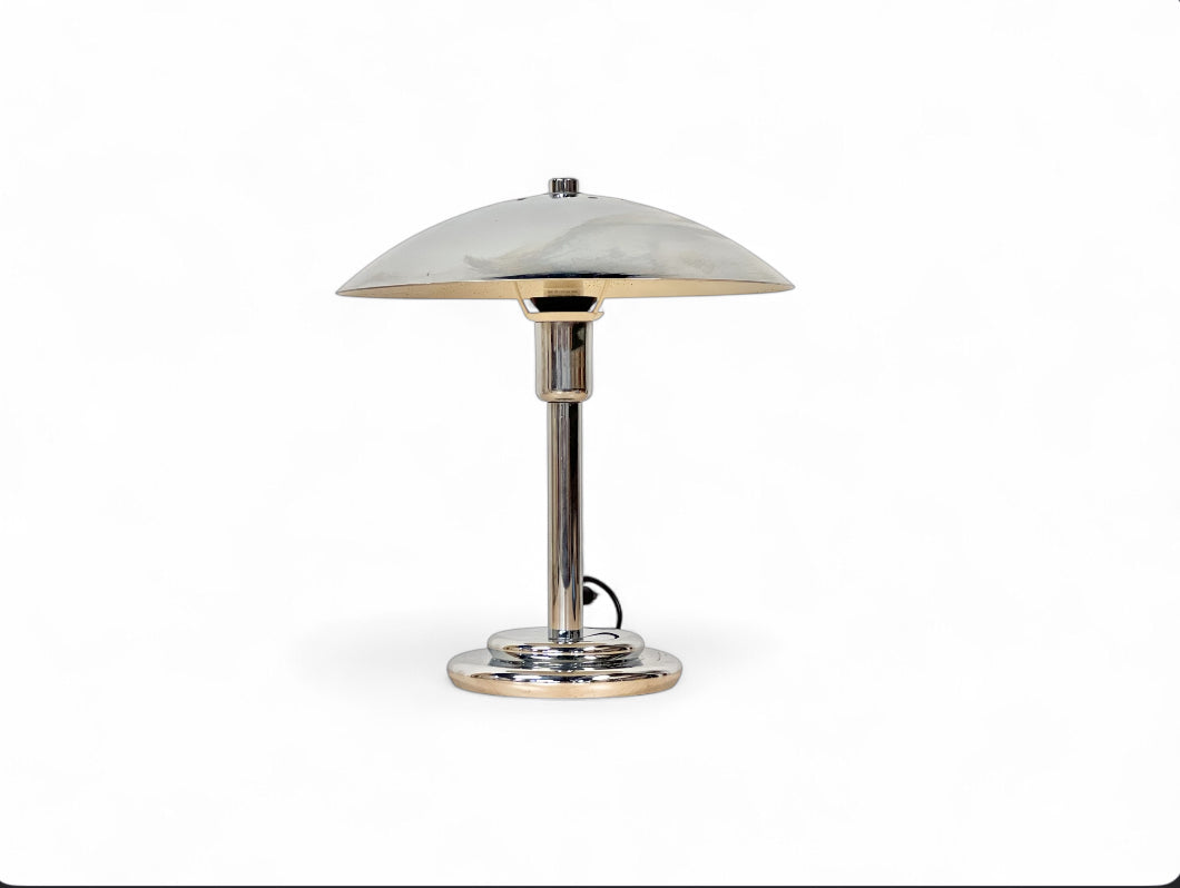 Space Age Chrome Bordslampa France 70/80-tal Vintage Aluminor Retro