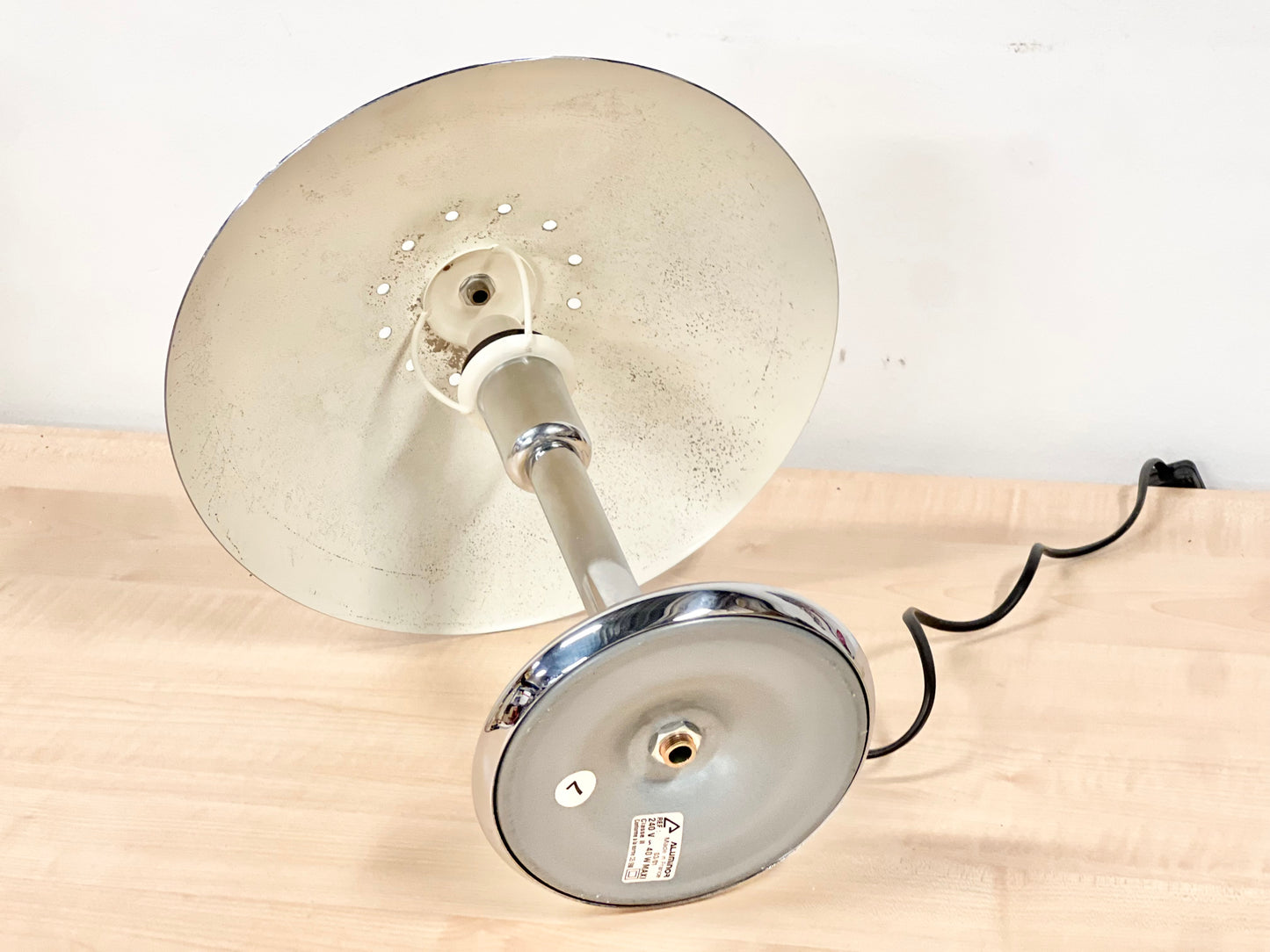 Space Age Chrome Bordslampa France 70/80-tal Vintage Aluminor Retro