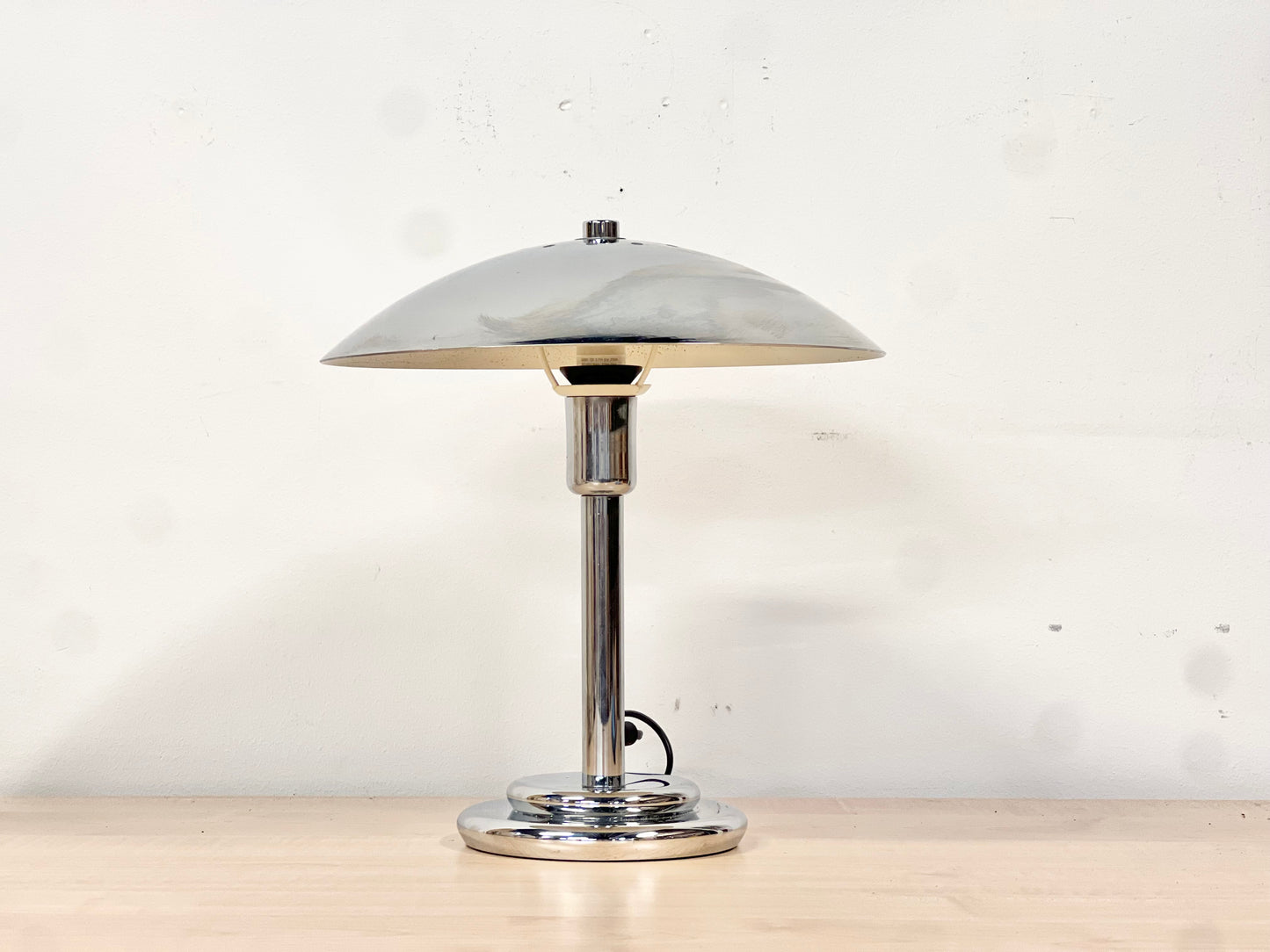 Space Age Chrome Bordslampa France 70/80-tal Vintage Aluminor Retro