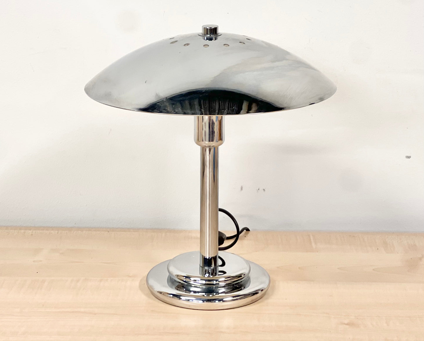 Space Age Chrome Bordslampa France 70/80-tal Vintage Aluminor Retro