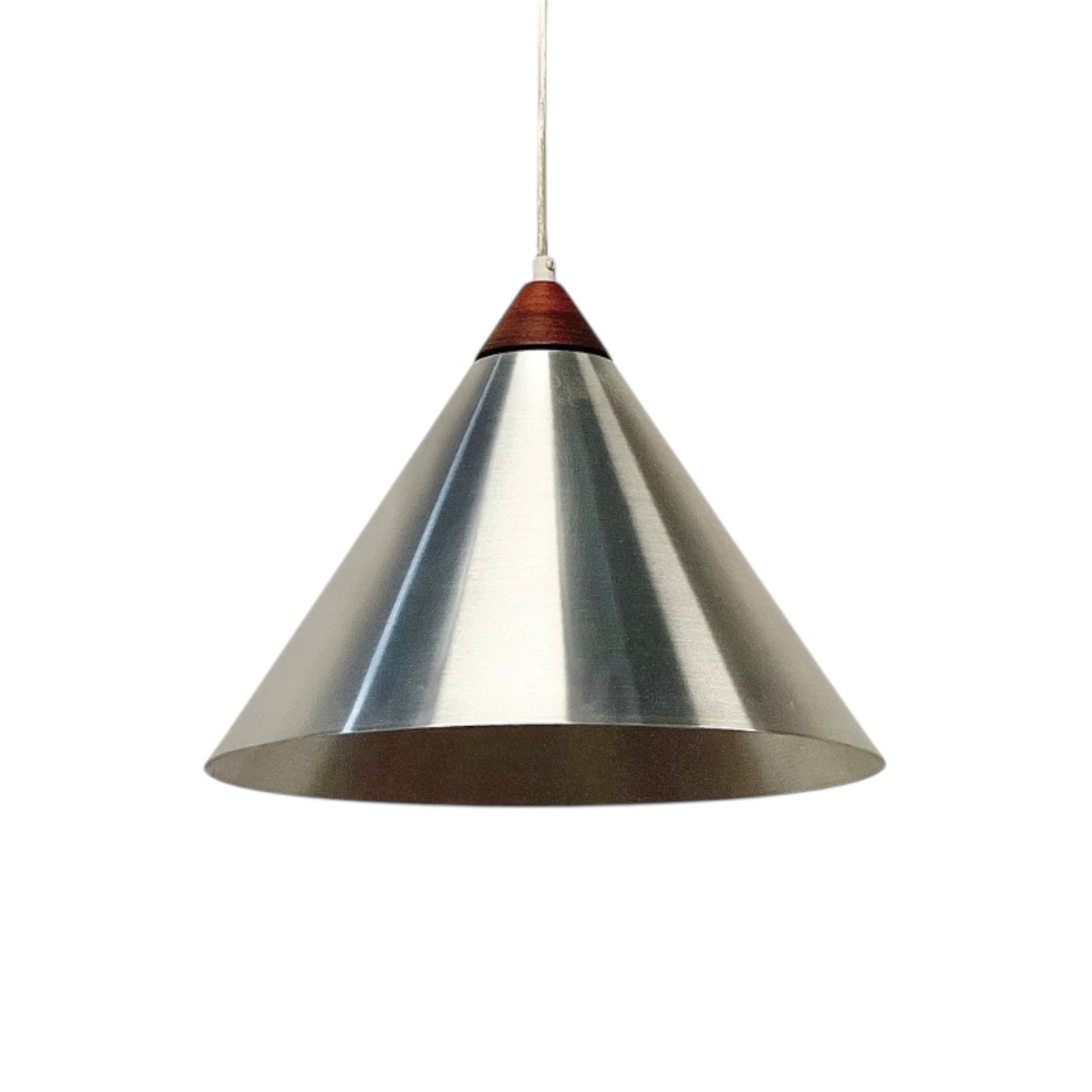 borstat stål teak taklampa