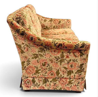 DUX soffa & fåtölj plysch, floral, vintage