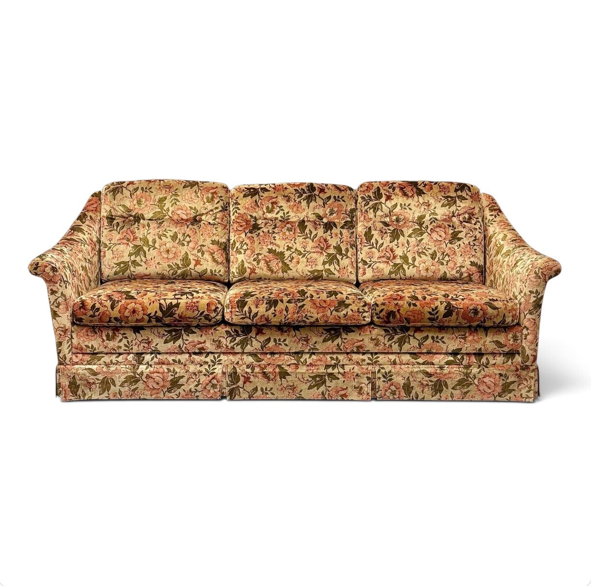 DUX soffa & fåtölj plysch, floral, vintage