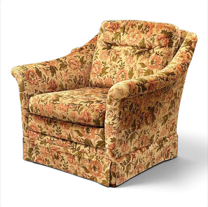 DUX soffa & fåtölj plysch, floral, vintage