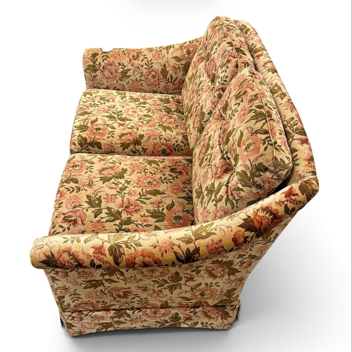 DUX soffa & fåtölj plysch, floral, vintage