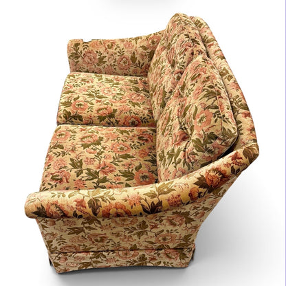 DUX soffa & fåtölj plysch, floral, vintage