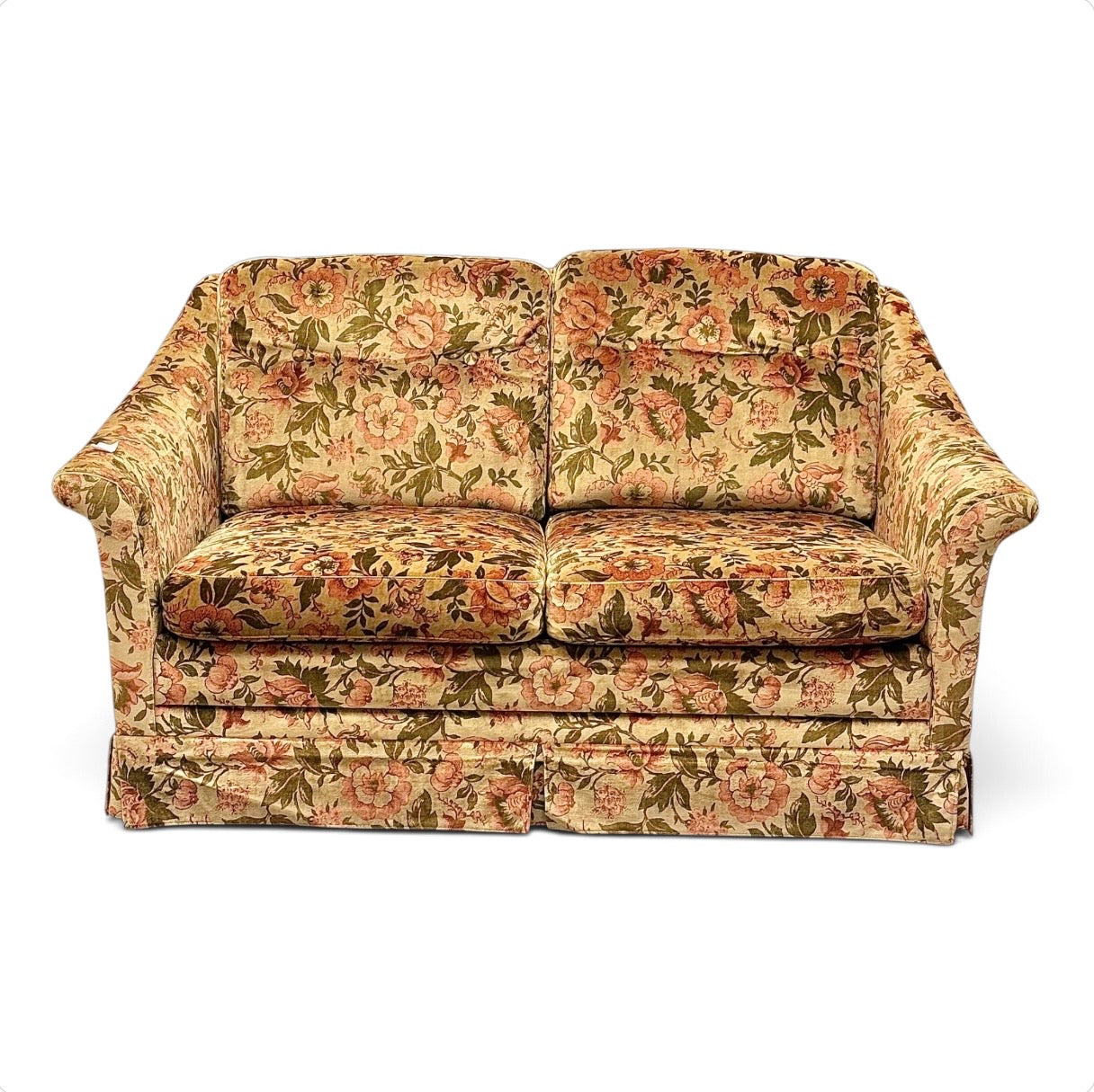 DUX soffa & fåtölj plysch, floral, vintage