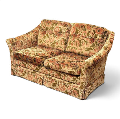 DUX soffa & fåtölj plysch, floral, vintage