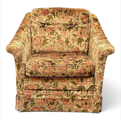 DUX soffa & fåtölj plysch, floral, vintage