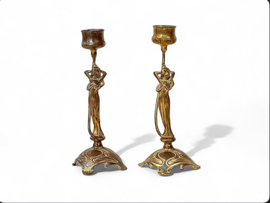 Ljusstakar Mässing Art Nouveau 1900-talets första hälft