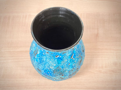 Lava Vas Turkos Frankrike Midcentury Keramik Retro Vintage Havsskum Ytterfoder