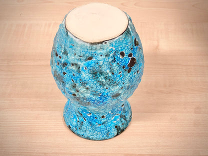 Lava Vas Turkos Frankrike Midcentury Keramik Retro Vintage Havsskum Ytterfoder